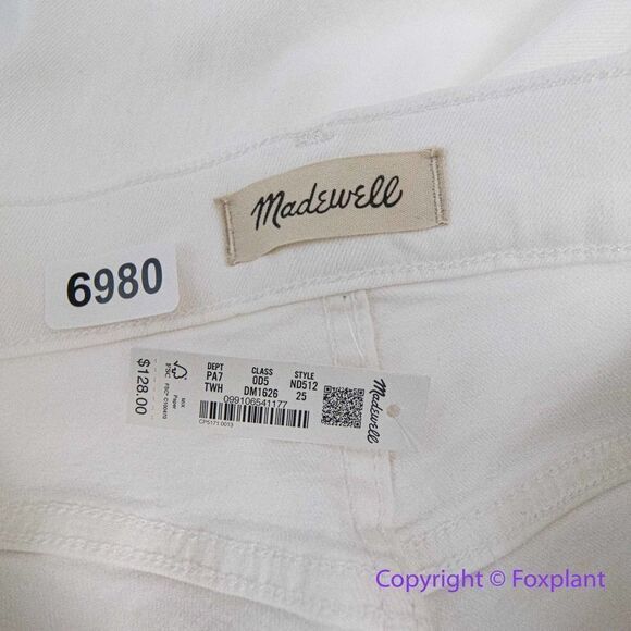 NEW Madewell Mid-Rise Perfect Vintage Straight Jean in Tile White, 25 - Picture 14 of 16